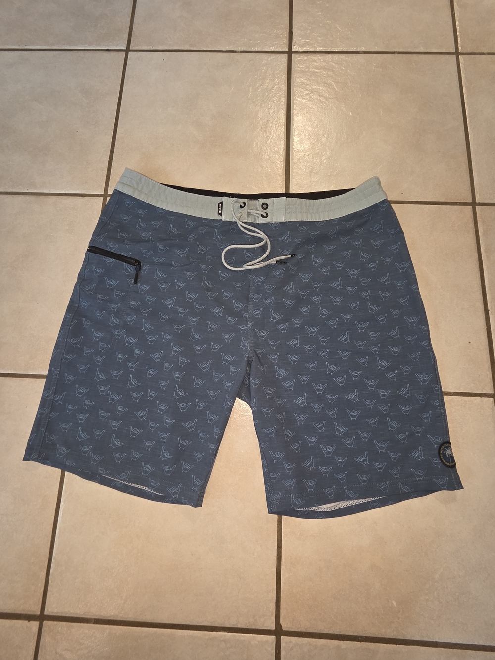 Rip Curl Mirage Board Shorts Mens 38 Blue Shaka Aloha Swim Trunks